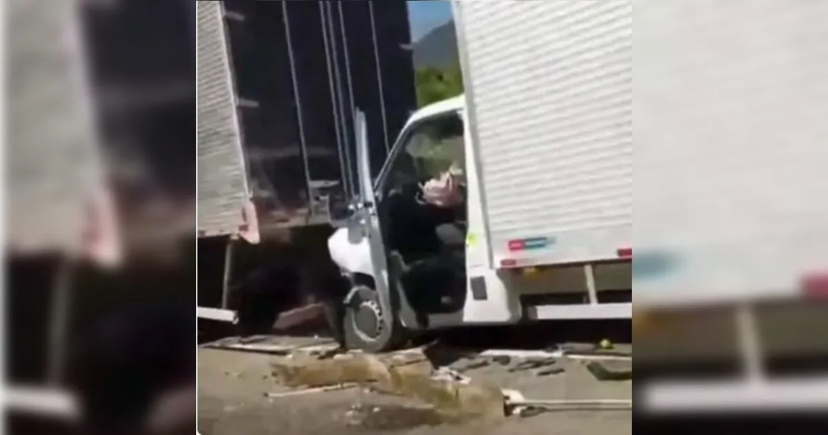 Motorista é resgatado por aeronave após caminhão sem freios atingir veículos na BR-376