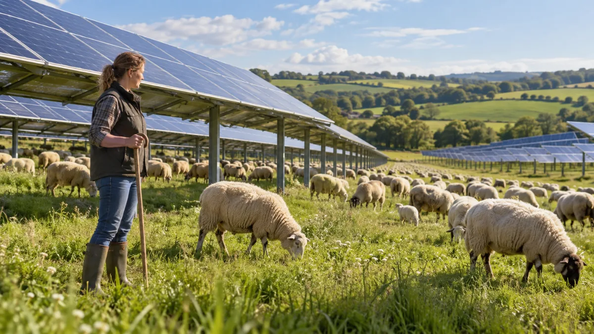 UK farmer grows from 20 sheep on 18 acres to 200 sheep on 250 acres with solar grazing