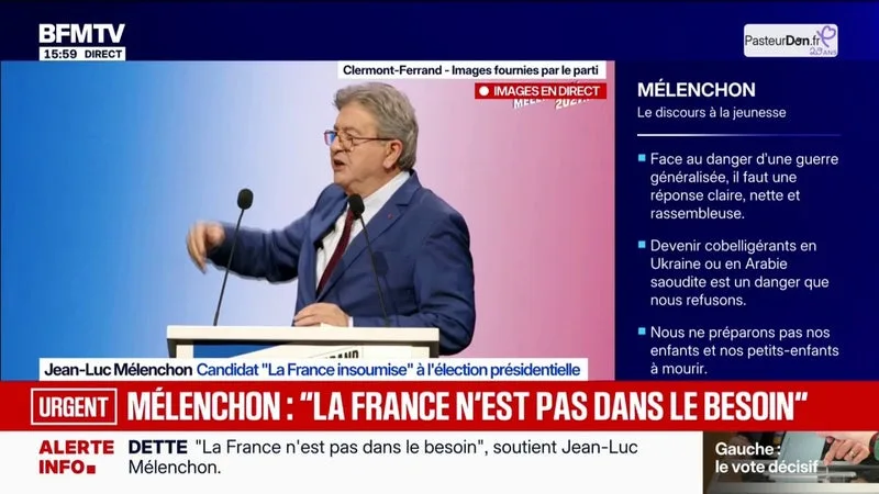 Jean-Luc Mélenchon, candidat LFI à la présidentielle: "Des élites irresponsables trahissent leur pays et montrent à quel point elles n'en ont rien à faire de toutes les leçons qu'elles nous donnent"