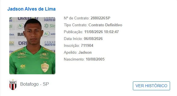 Jadson é registrado no BID e pode estrear pelo Botafogo-SP