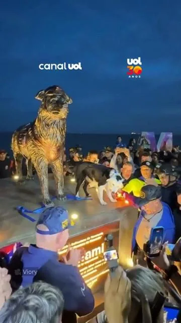 Cachorro Tsunami, que ajudou a resgatar vítimas de terremotos, ganha estátua na Venezuela