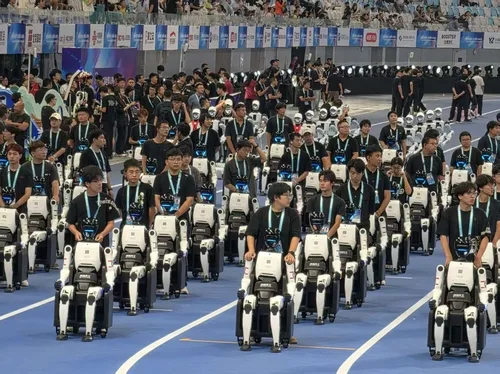 "축구부터 콩 집기·병뚜껑 열기까지"…베이징서 로봇운동회 개막