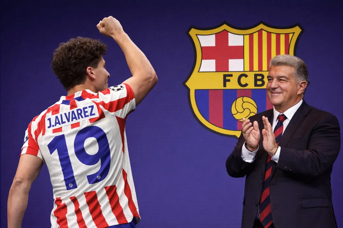 El presidente del Barcelona presionó al Atlético Madrid por el fichaje de Julián Álvarez: “Nos gustaría que nuestra oferta fuera aceptada”