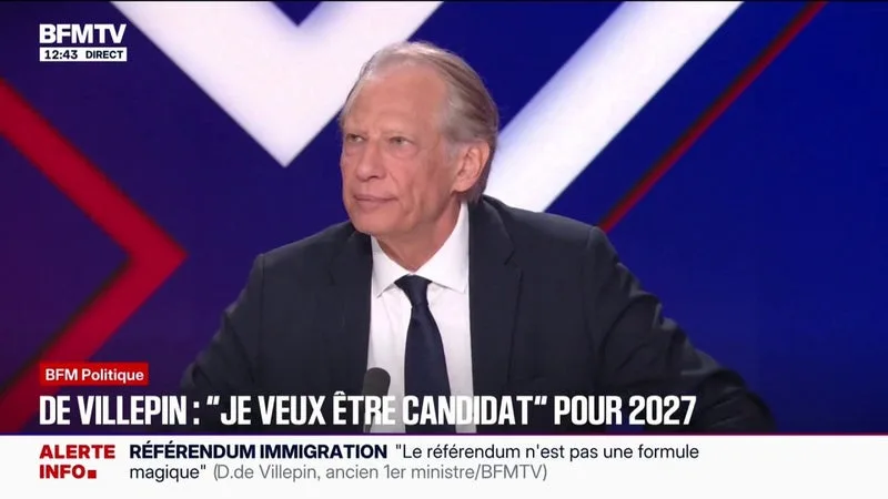 2027: "Ce qui me choque c'est que la démocratie électorale fonctionne si mal, que tous ceux qui souhaiteraient raisonnablement être candidats aient du mal à trouver un prêt", affirme Dominique de Villepin