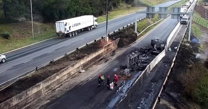 Tanker driver pulled to safety suffers serious burns