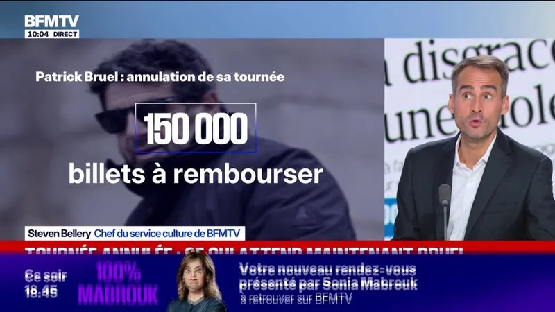 Patrick Bruel: l'annulation de la tournée pourrait lui coûter un million d'euros, selon plusieurs producteurs contactés par BFMTV