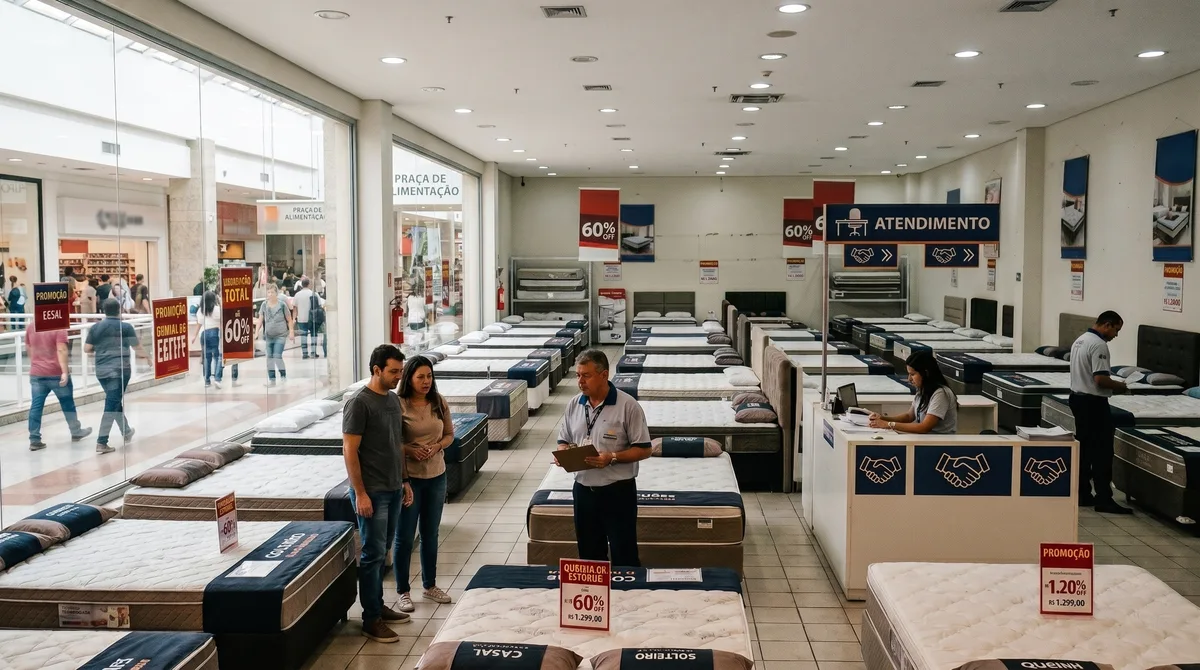 Rede de colchões com 572 lojas entra em falência e quase 3 mil trabalhadores acompanham a venda de toda a empresa