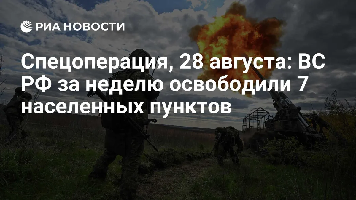 Спецоперация, 28 августа: ВС РФ за неделю освободили 7 населенных пунктов