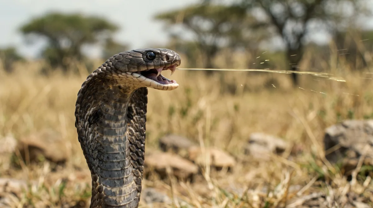 Mediram o veneno de 30 serpentes, incluindo 28 cobras de 13 espécies de Naja, e não acharam viscosidade especial nas cuspideiras: o modelo das presas mostrou menor pressão necessária para ejetar o jato