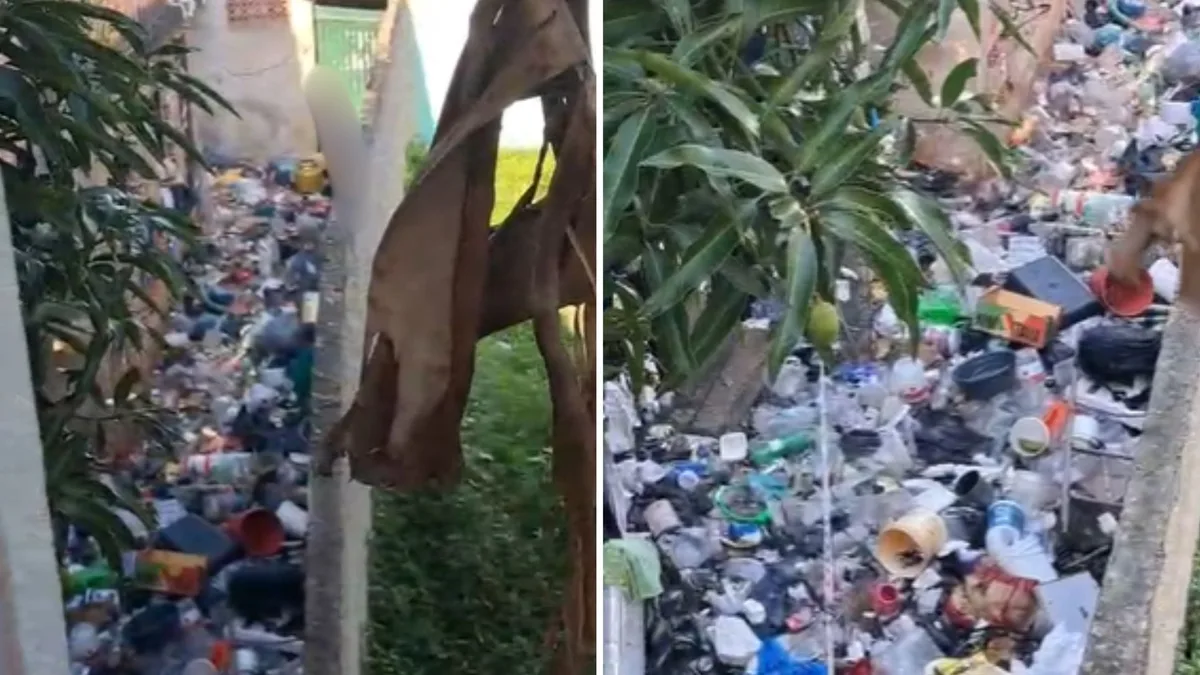 Quintal tomado por lixo preocupa vizinhos e chama a atenção em Cariacica
