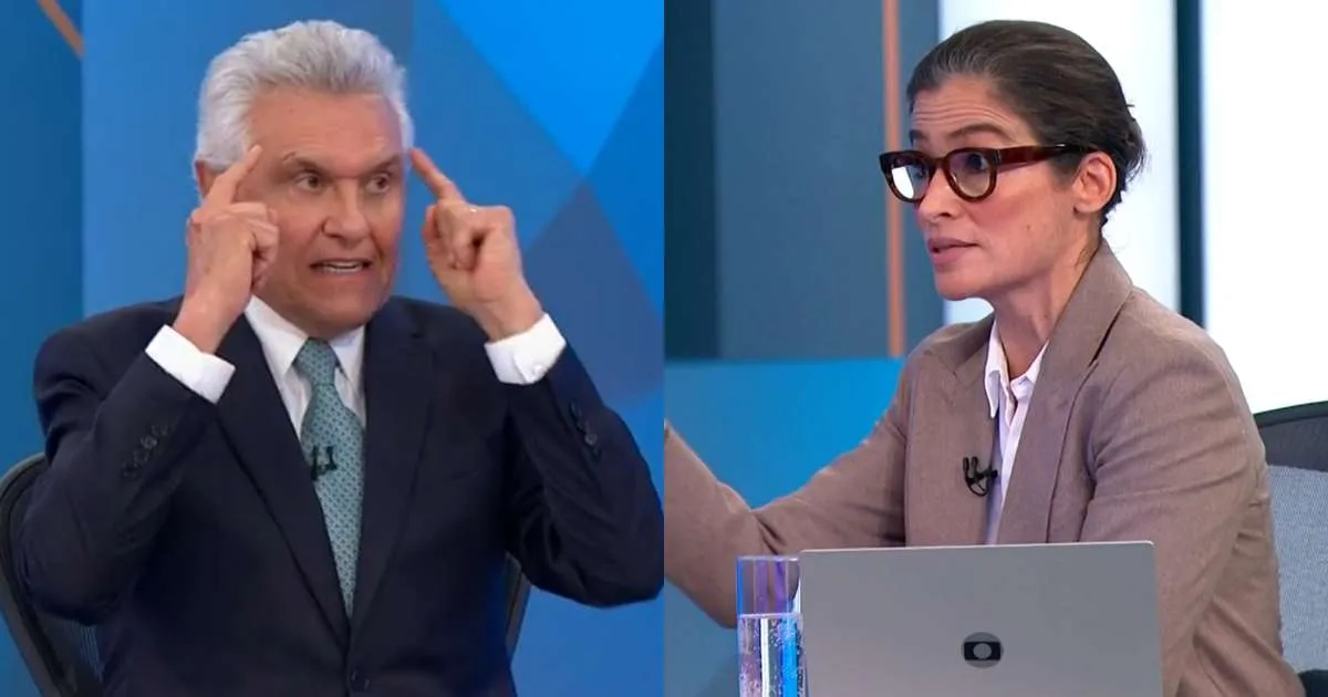 Perdeu a paciência? Caiado questiona Renata Vasconcellos no 'Jornal Nacional' e leva resposta