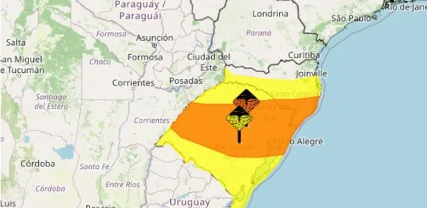 Inmet alerta para tempestade e ventos de até 100 km/h no RS