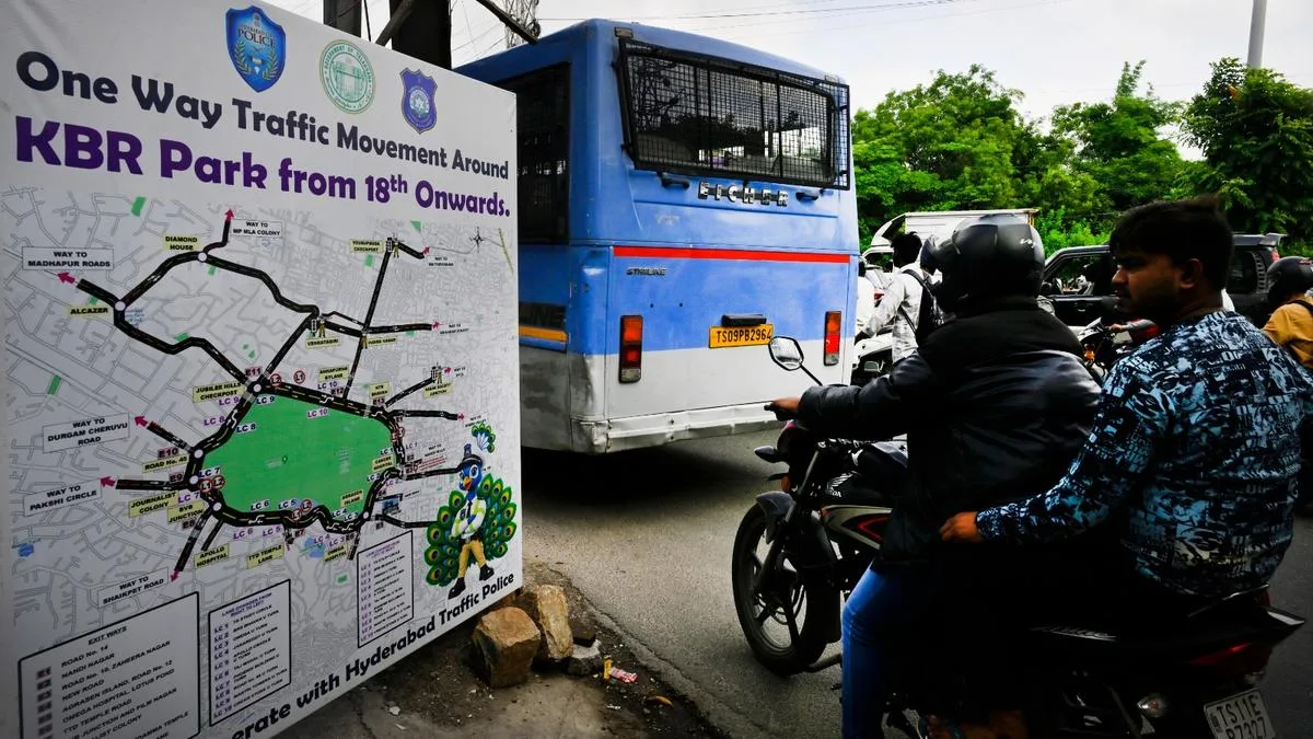 Traffic around KBR Park in Hyderabad eases as motorists adapt to new one-way system