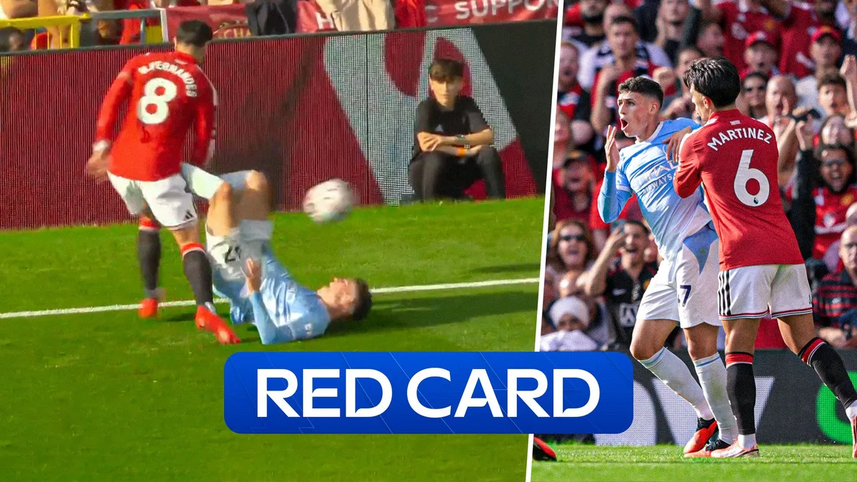'Oh dear' - Foden sent off in the Manchester Derby!