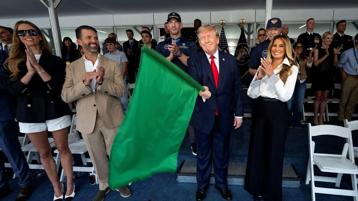 Trump waves green flag to kick off IndyCar race through streets of Washington