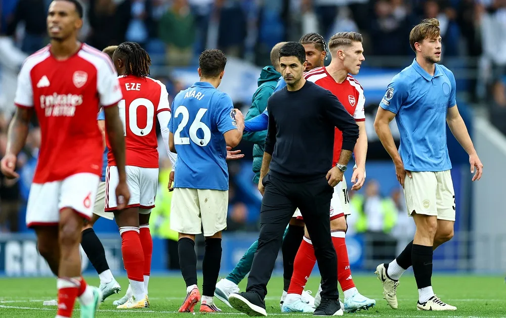 Arteta vows Arsenal will learn from chastening Brighton defeat