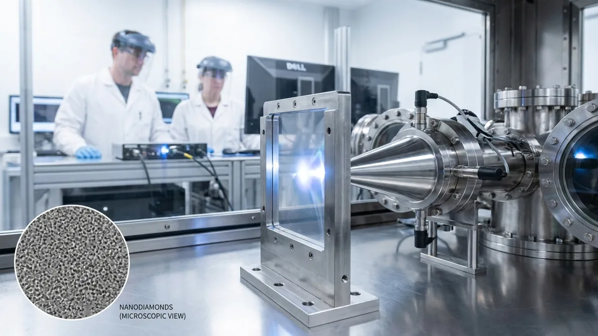 Disparam um laser contra plástico PET e cada pulso gera cerca de 10 trilhões de nanodiamantes ultrapuros