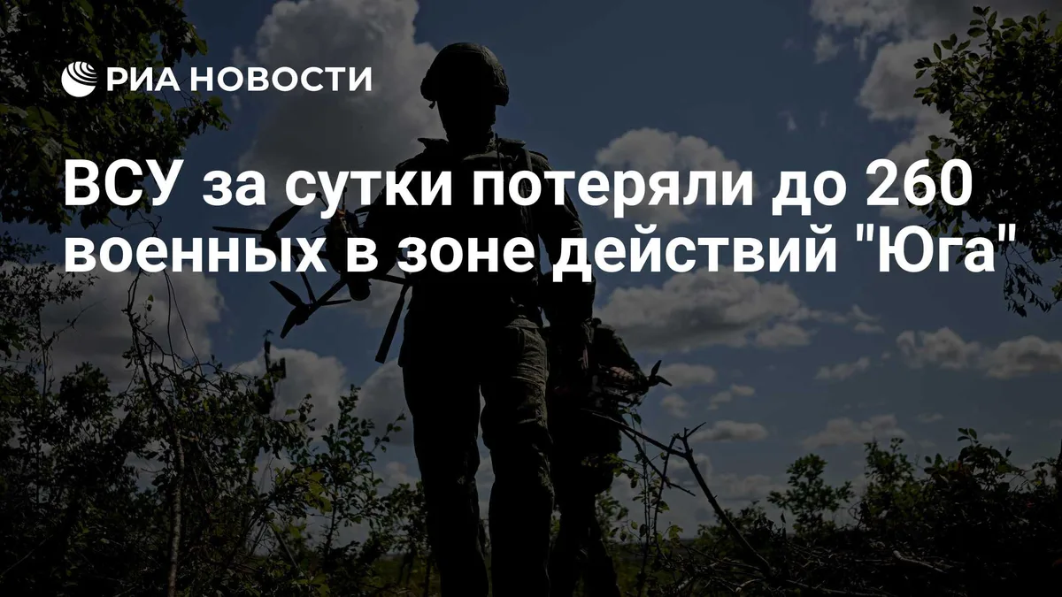ВСУ за сутки потеряли до 260 военных в зоне действий "Юга"