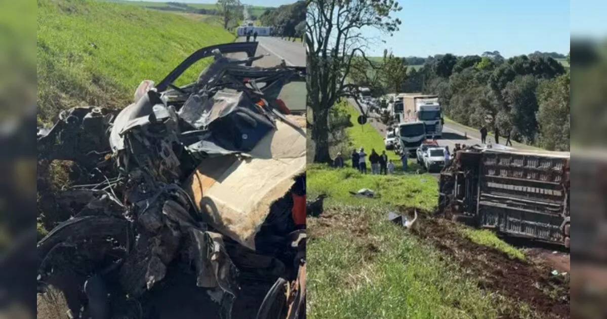 Acidente entre carro e ônibus deixa um morto e mais de 40 feridos no Paraná