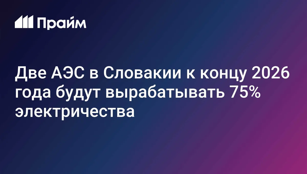Две АЭС в Словакии к концу 2026 года будут вырабатывать 75% электричества