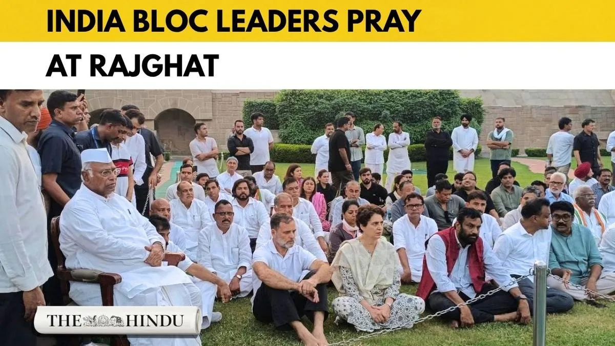 Watch: At Rajghat, INDIA bloc leaders vow to continue protest against CEC Gyanesh Kumar