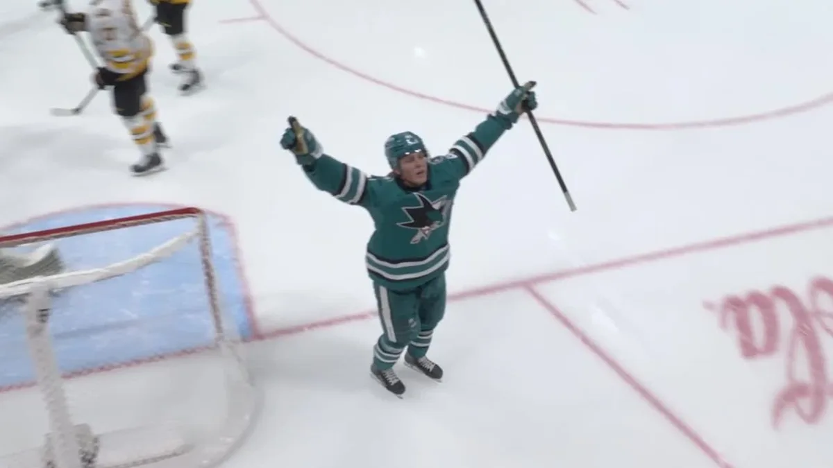 Sharks’ Stenberg scores first career NHL goal against Bruins