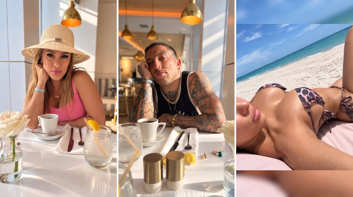 Las postales de Barby Silenzi y El Polaco en Miami: relax en la playa, desayuno y una particular sorpresa