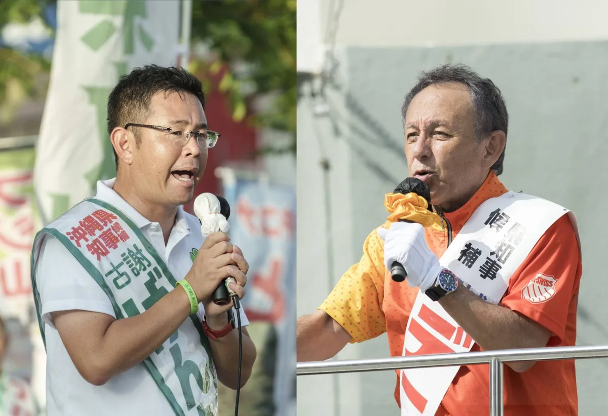 LDP-backed Koja has slight lead over incumbent Tamaki in Okinawa gubernatorial vote