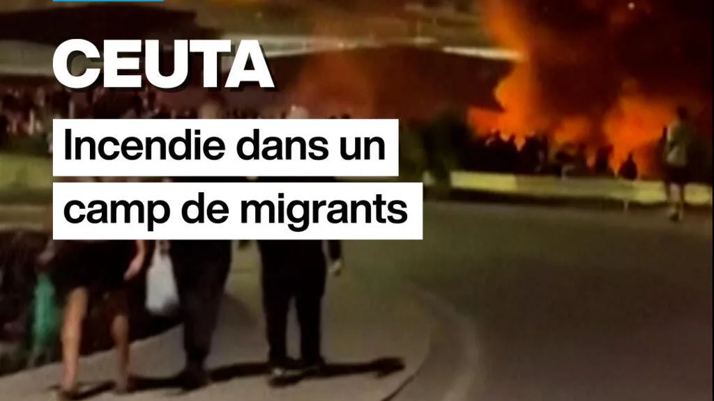 Ceuta : Incendie dans un camp de migrants