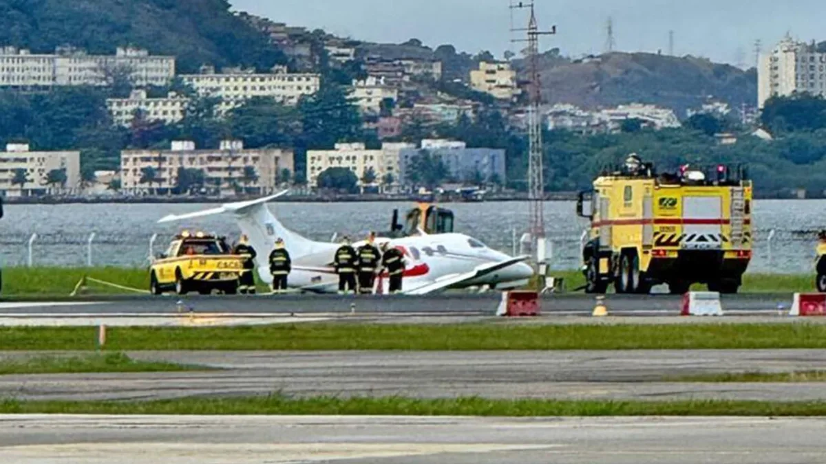 Avião derrapa no Santos Dumont e voos são cancelados