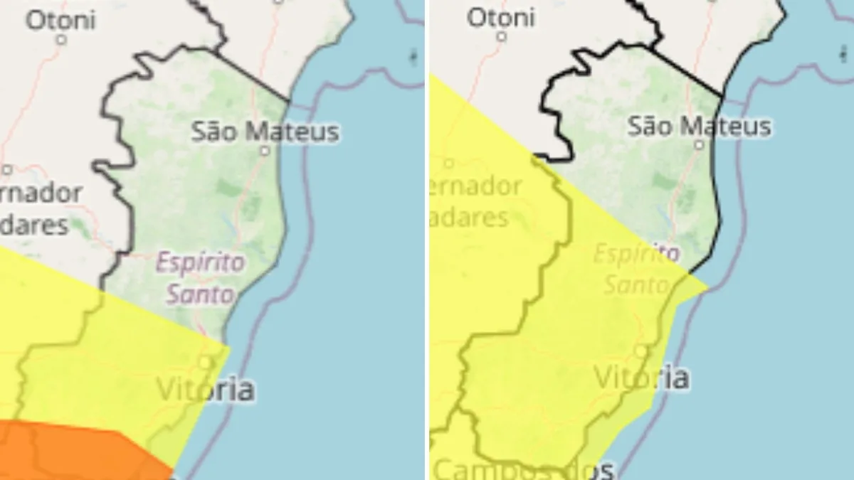 ES tem alerta de tempestade com ventos de até 100 km/h e risco de granizo; veja a lista de cidades