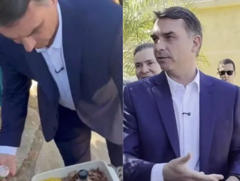 Flávio serve churrasco a jornalistas e defende sigilo de fontes