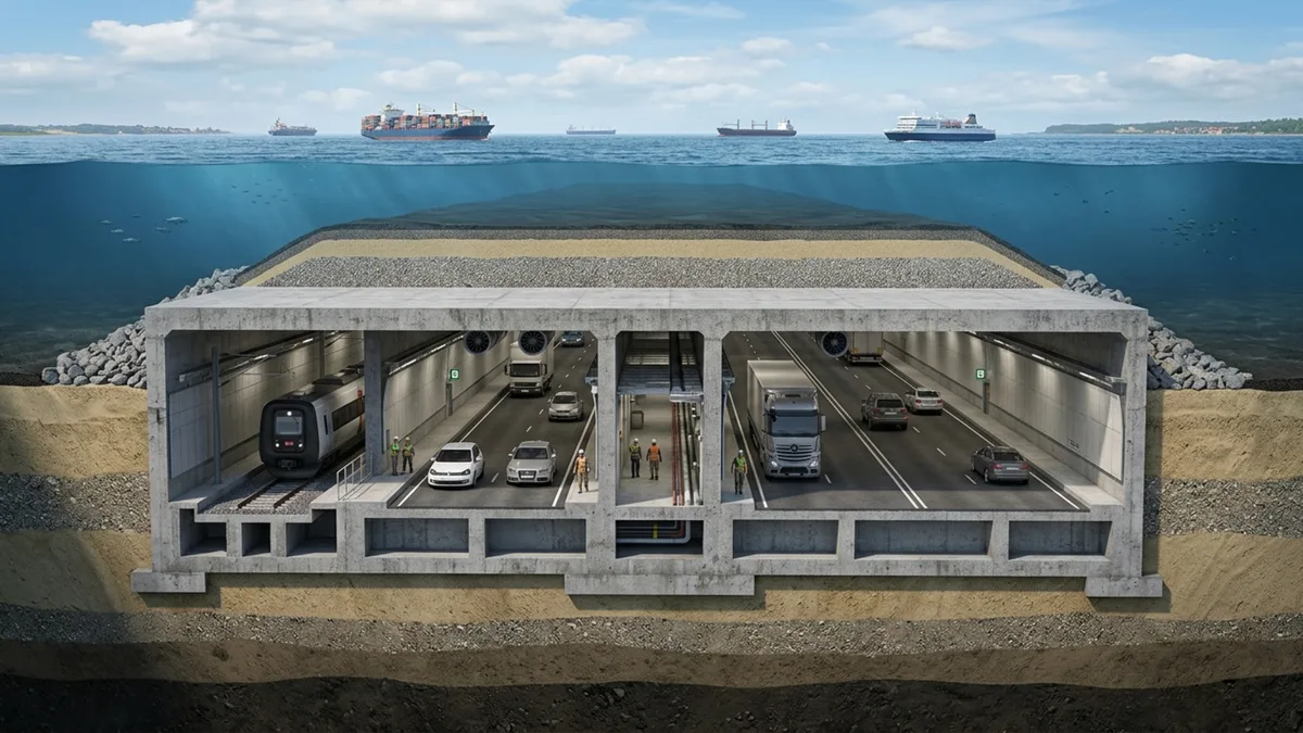 Megaobra de 18 km está afundando 89 blocos gigantes de concreto no fundo do mar para criar uma ligação onde cada módulo chega a 217 metros e mais de 70 mil toneladas