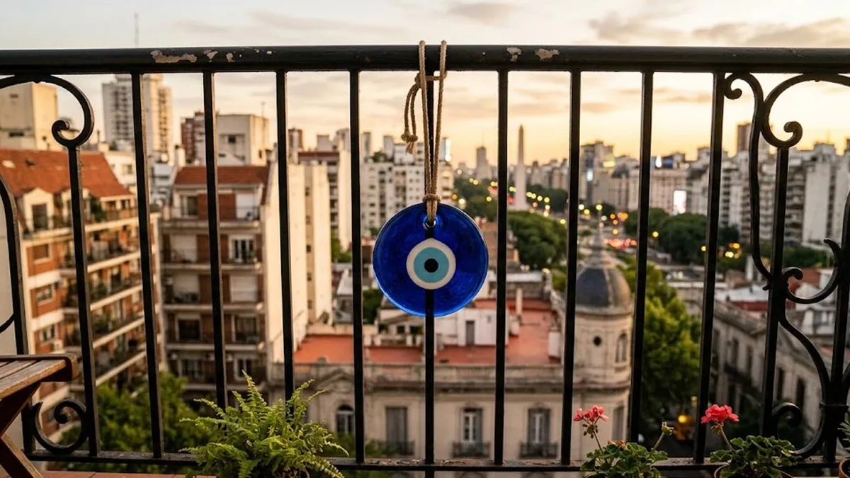 Colgar un ojo turco azul en el balcón: para qué sirve y por qué lo recomiendan