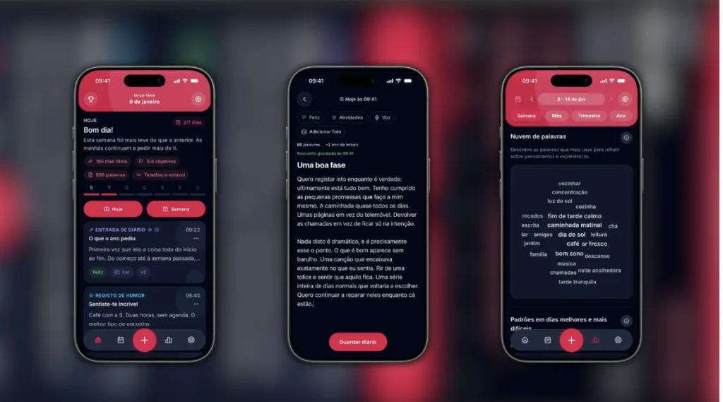 A app de diário portuguesa que analisa os padrões de quem escreve
