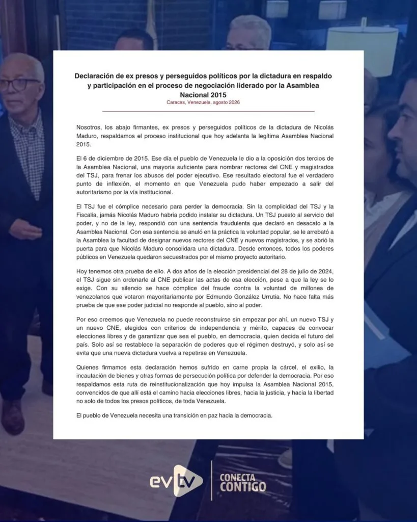 Figuera afirma que trabajará para lograr liberaciones de presos políticos “en los próximos días”