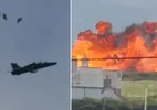 Pilotos se ejetam antes de jato da RAF cair e explodir no País de Gales