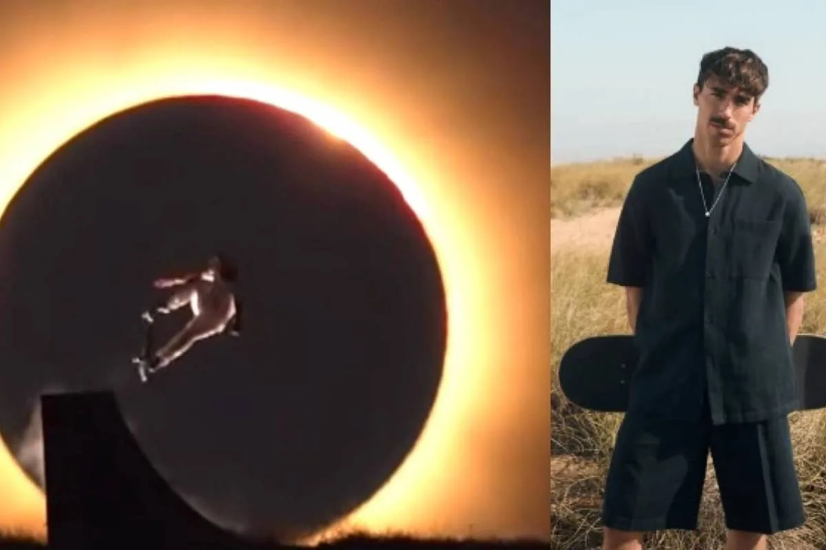 Skatista sincroniza salto com eclipse solar e viraliza nas redes