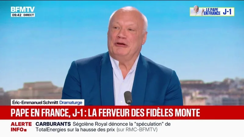 Visite du pape: "La France est un laboratoire du nouveau catholicisme", estime l'écrivain Éric-Emmanuel Schmitt