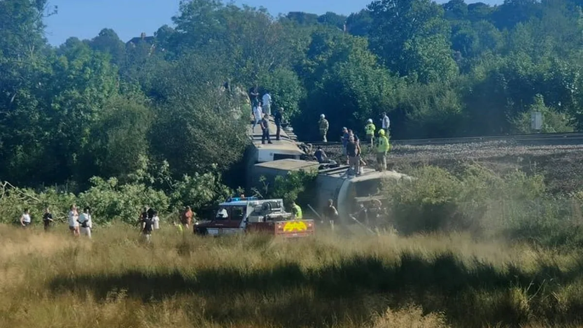 11 injured, as UK train derails and carriages flip