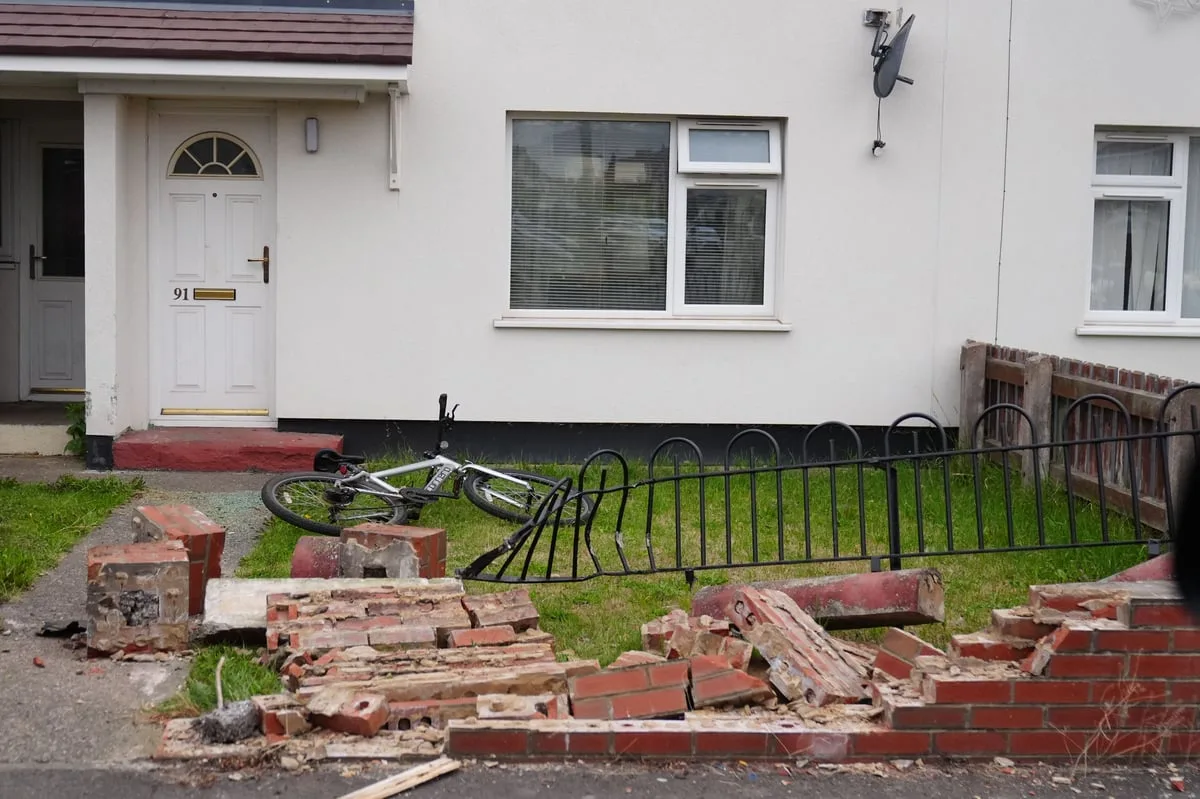 Vehicle hits wall outside house minutes away from A66 crash and fatal house fire