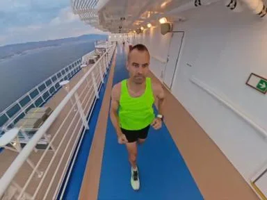 WATCH: Man boards cruise ship to run 7 marathons in 7 days