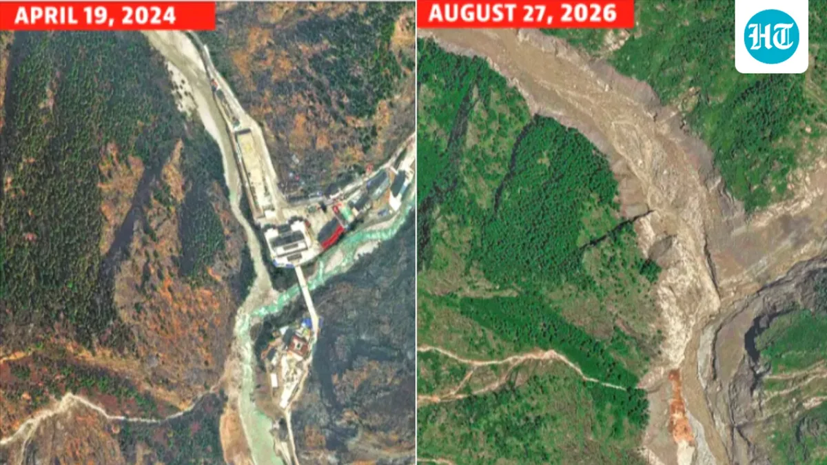 'Virgin forest, sheer cliffs': Satellite shows before-after images of Nepal-China border ravaged by flood