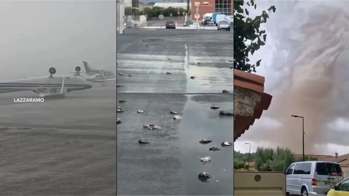Las impactantes imágenes que están dejando las tormentas en Europa: el tornado en Francia, las palomas muertas en Tarragona o las avionetas volcadas en Italia