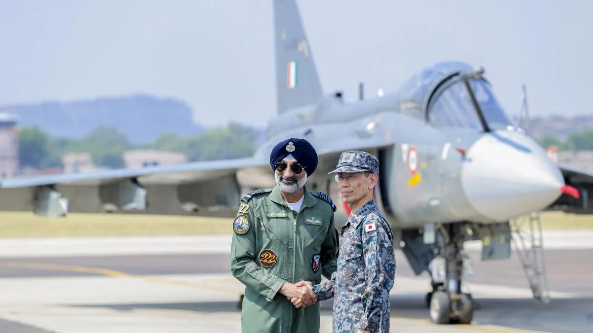 Air chiefs of India, Japan fly in Tejas during exercise Veer Guardian