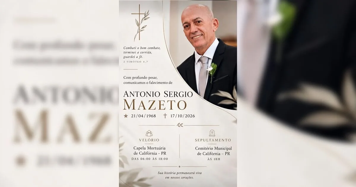 Comerciante Antonio Sérgio Mazeto morre aos 58 anos em Califórnia