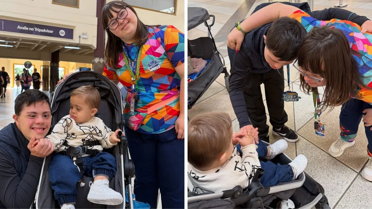 ‘Ele é igual a gente’: encontro entre bebê com síndrome de Down e funcionários do Beto Carrero emociona web