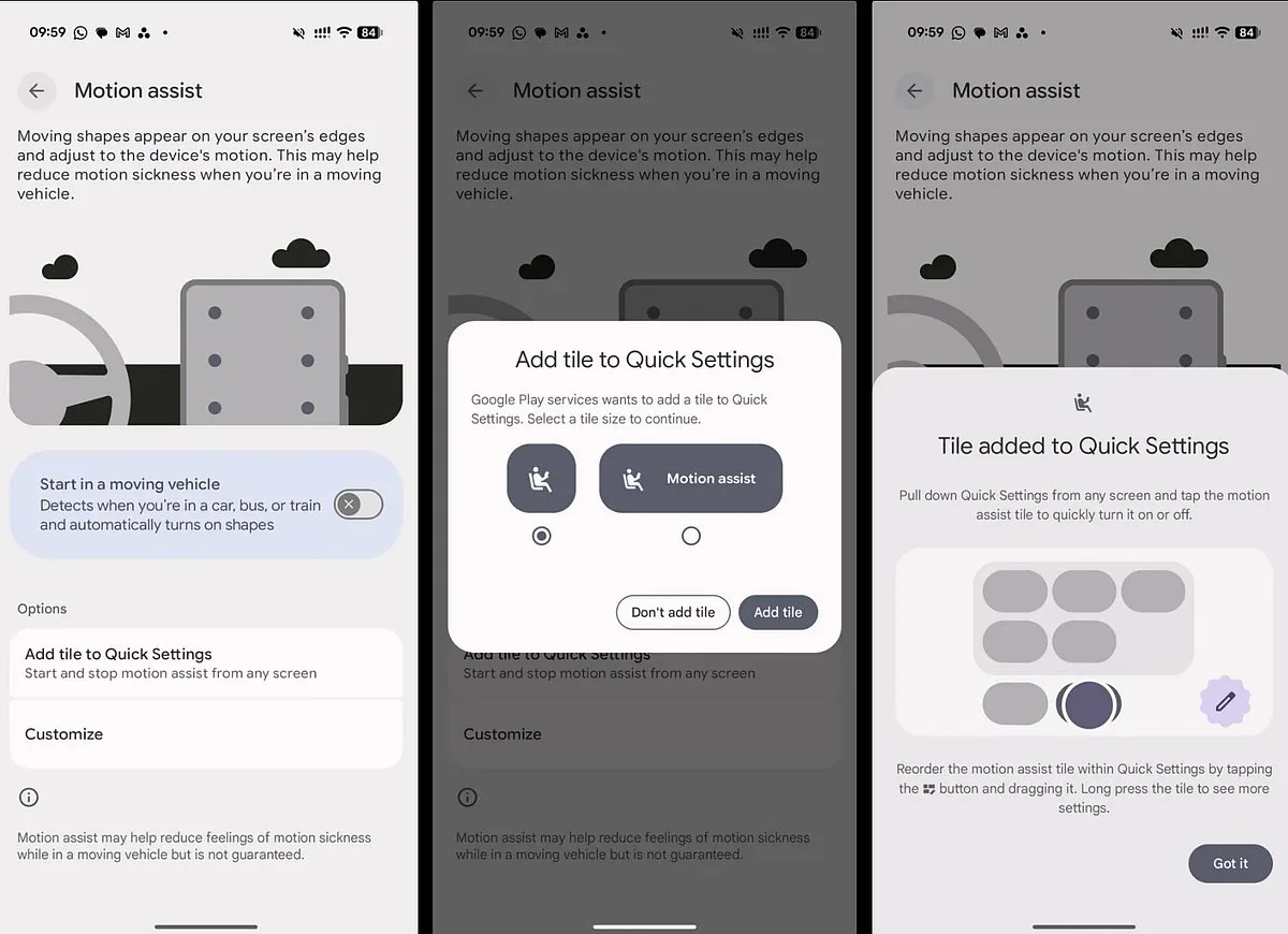 Google lança o Motion Assist no Android 17 para combater o enjoo em movimento