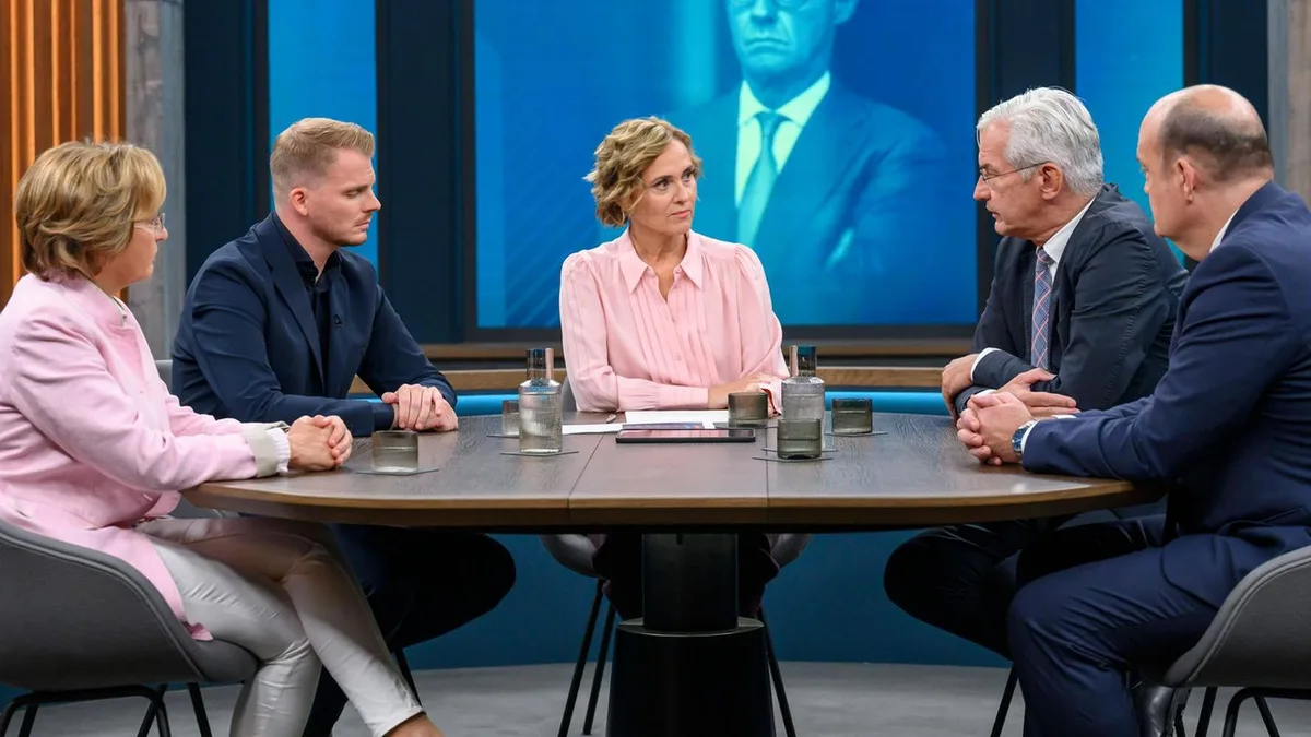 ARD-Talkshow: Caren Miosga und die Frage: Wer fällt hier eigentlich um?