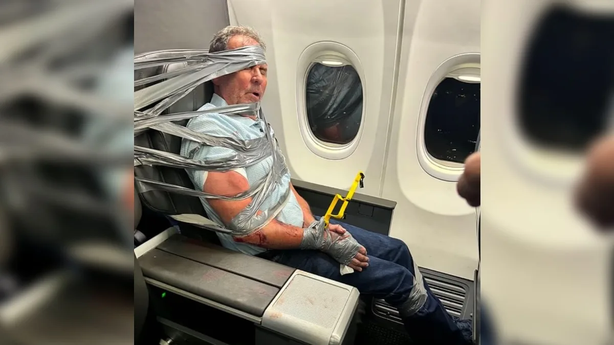 Passenger duct-taped, zip-tied to seat after midair outburst on American Airlines